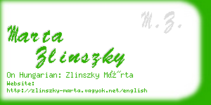 marta zlinszky business card